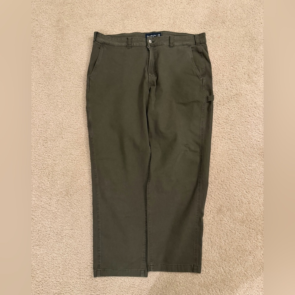 Abercrombie & Fitch Dark Olive Green Athletic Loose Workwear Pant - Picture 5 of 8